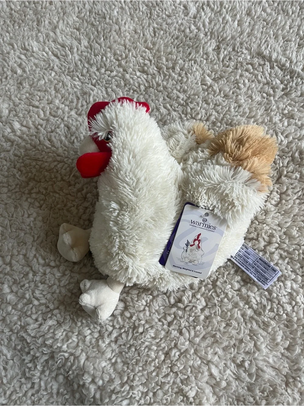 Warmies Plush Chicken in Cream and Red -NWT